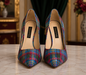 Escarpins à talons aiguilles écossais personnalisés pour femmes, escarpins à talons hauts à carreaux, fabricant OEM & ODM, vente en gros pour mariages et fêtes - Product Image 5