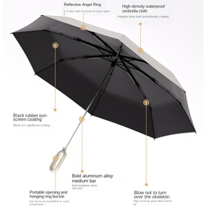 8-bone Three-fold Hand Open Ring Buckle Black Rubber Sunscreen Dual-purpose <b>Umbrella</b> Manufacturers Spot Printing LOGO - Product Image 4