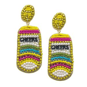 Pendientes de secuencia de joyería de moda Rojo en color dorado De La India Pendientes hechos a mano para mujeres y niñas de la India - Product Image 3