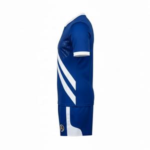 Conjunto de Uniforme de Fútbol Personalizado con Cinta Azul, Equipación Deportiva para Equipo, 100% Poliéster, Antibacteriano, de Secado Rápido, Cuello en V - Product Image 3