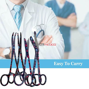 Tijeras para vendajes de 5.5 pulgadas, tijeras para suturas de 4.5 pulgadas, hemostato de 5.5 pulgadas, rectas y curvas, de acero inoxidable de calidad premium, color negro. - Product Image 4