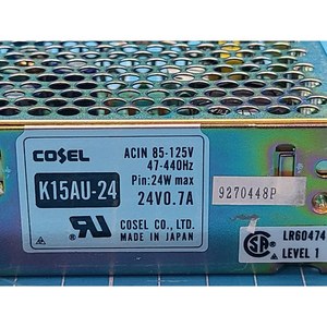 Alimentation à découpage AC-DC à sortie unique COSEL K15AU-24, utilisée comme telle, semi-conducteur de génération précédente - Product Image 1