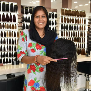 100% naturel non traité indien Temple cheveux cuticule aligné brut bouclés Double trame Texture Remy vague profonde vague lâche cheveux humains - Product Image 1