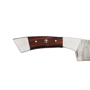 Couteau de chef en acier damas fait à la main Full Tang de 11 pouces avec manche en bois pour cuisine universelle avec gaine en cuir - Product Image 3