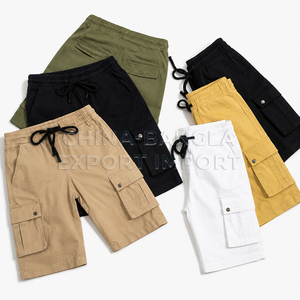 Shorts cargo pour enfants à faible MOQ, en sergé, multi-poches, style utilitaire, pour garçons, fournisseur de stock RMG du Bangladesh, vêtements décontractés, vente en gros - Product Image 3