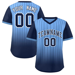 OEM ODM Baseball Team Jersey Printed Striped Short Sleeve Breathable 100%Polyester Pullover Teams Club Sports Jersey Low MOQ - Product Image 1