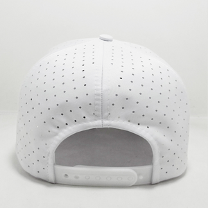 Wholesale Custom 3D Puff Logo Perforated Sports Cap 5 Panel Waterproof Rope <b>Hat</b> with Laser Cut Holes Unisex Sporty Cap - Product Image 4