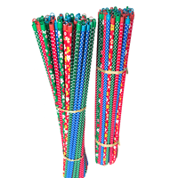 Manche de balai en bois écologique du Vietnam avec motif floral et bâton de balai à pois, durable et imperméable, longueur 20-24 pouces, bonne qualité