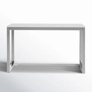 Console moderne convertible avec miroir, plateau en métal blanc et structure en métal argenté, mobilier minimaliste pour entrée et hôtel - Product Image 4