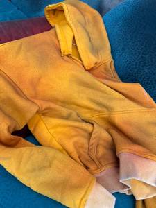 Sweat à capuche surdimensionné personnalisé pour homme, style vintage, jaune délavé, avec lettrage graphique, en molleton de coton épais - Product Image 6