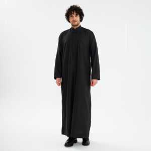 Jubba arabe pour hommes, robe traditionnelle islamique, robe longue, tenue modeste, tissu de qualité supérieure, style moyen-oriental, décontracté et formel - Product Image 4