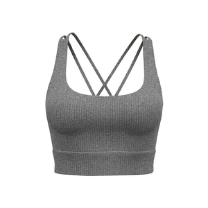 High Support Convertible Yoga <b>Bra</b> with Crisscross <b>Straps</b> Impact-Resistant Sports Top for Gym & Outdoor Activities - Product Image 4