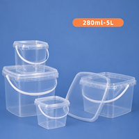 Ember Plastik Mini Transparan Grosir Bahan PP Wadah Penyimpanan Susu 280ml 5L Bulat Cetak Logo Kustom Sablon