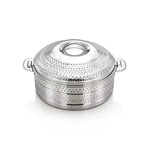 Casserole durable en acier inoxydable argenté, idéale pour une utilisation simple en cuisine et pour servir les repas en famille, fabriquée à la main en Inde - Product Image 4