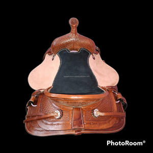 Selle d'équitation légère en cuir véritable américain fait à la main Western Pleasure Trail Riding Saddle Tack Set en vrac - Product Image 5