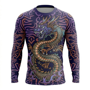 Rashguard personnalisé à manches longues en sublimation, vêtements de sport compressifs pour BJJ, MMA, CrossFit, fitness et surf - Product Image 2