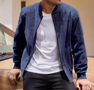 Blouson Bomber Homme Décontracté à Capuche Imperméable Col Montant Fermeture Éclair Coupe Droite Couleur Unie pour l'Automne - Product Image 2