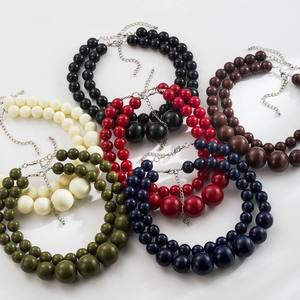 Collier de perles irrégulières en résine faites à la main, multicolores, bijoux de mode, artisanat moulé, pour femmes et filles - Meilleures ventes - Product Image 1