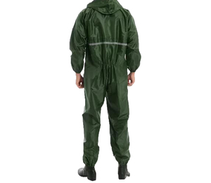 Combinaison de pluie imperméable pour homme, en polyester vert, entièrement ajustable, avec capuche, manches longues, pour toutes les saisons, vêtements d'extérieur - Product Image 3
