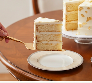 Juego de 2 espátulas y servidores para decoración de pasteles de acero inoxidable dorado con mangos retorcidos para uso doméstico y en fiestas - Product Image 3