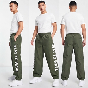 Wholesale Printed Men Wide Leg Windbreaker Pants Elastic Waist <b>Waterproof</b> Hiking <b>Trouser</b> Men Windproof Workout Pants - Product Image 4