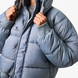 <b>Womens</b> <b>Winter</b> Puffer Jacket Warm <b>Padding</b> Hooded Fashion Outdoor Windproof Solid Color Lightweight New Quality Custom Logo <b>Coat</b> - Product Image 3