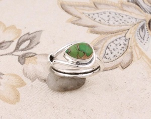 Natural Composite <b>Turquoise</b> <b>Ring</b> 925 Sterling Silver Cabochon Gemstone Handmade Bohemian Jewelry - Product Image 6