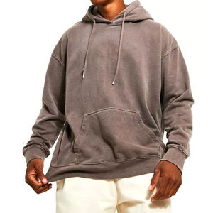 Sudadera con capucha para hombre de marca privada, forro polar grueso, logotipo bordado, corte oversize, para marcas de streetwear estadounidenses, venta al por mayor - Product Image 3