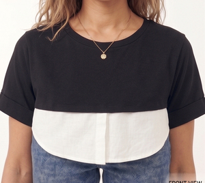 Women's Black White Maternity T-Shirt Round Neck Loose Fit Summer Lightweight Maternity <b>Tee</b> Shirt Ladies - Product Image 5