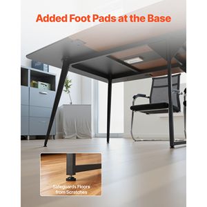 Tavolo da riunione moderno a forma di barca da 2,4 m per 10 persone, con gambe in metallo, in melaminico e MDF - Product Image 5