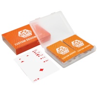 Jeu de cartes à jouer en PVC imperméable personnalisable, 4 couleurs, taille Bridge, ensemble de cartes de qualité supérieure avec double boîte personnalisée pour enfants