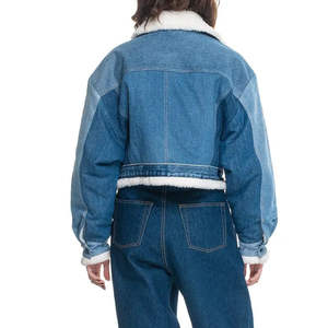 Vestes en jean tricotées de haute qualité pour femmes, vêtements d'extérieur décontractés pour l'hiver, logo/couleur personnalisés, respirantes, confortables, écologiques - Product Image 4