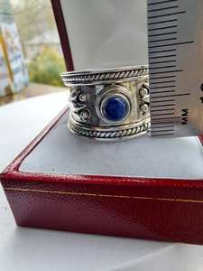 Anillo de Plata de Ley con Lapislázuli, Hecho a Mano, Diseño Elegante para Mujer, Venta al Por Mayor para Exportación - Product Image 3