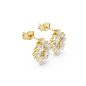 Elegant Design Shining Multi Cut Lab Grown Diamond <b>Stud</b> Earrings Crafted 14k Solid Yellow Gold Trendy GRA Certified Women's - Product Image 4