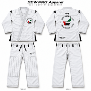 Uniforme de Jiu Jitsu SEW PRO Personalizado con Bordado de Mapa de Bandera Nacional, Chaqueta de Algodón y Poliéster de 320, 350, 450 GSM, Pantalones de 10 oz - Product Image 4