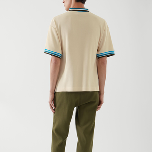 Camisetas Polo de Golf para Hombre 100% Algodón con Rayas en Contraste, Manga Corta, Casuales, con Función Antiarrugas, ODM - Product Image 3