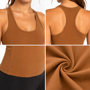 woman tank top modern slim fit comfortable fabric moisture control ideal for workout active lifestyle casual outfits OEM - Product Image 6