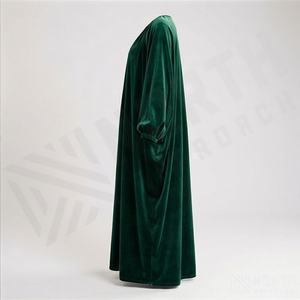 Abaya une pièce de qualité export, en polyester respirant, pour l'Aïd, vente en gros, robe longue islamique pour femmes musulmanes, mode modeste, col en V - Product Image 3