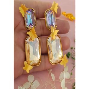 Encantadores Pendientes de Moissanita Chapados en Oro de Primera Calidad para Mujeres y Chicas, Ideales para Looks de Noche y Fiestas - Product Image 1