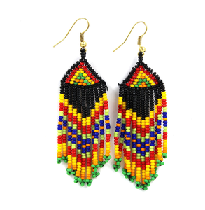 Pendientes de aro dorados con cadena y cuentas para mujer, accesorios de joyería, pendientes con cuentas - Product Image 4