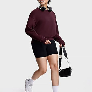 Sudadera Larga con Capucha para Mujer, Diseño Moderno, Cuello Redondo, Estilo Casual, Hombros Caídos, Transpirable, Ecológica, 100% Algodón - Product Image 6