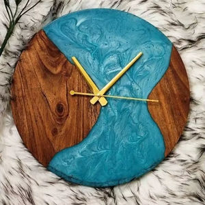 นาฬิกาแขวนผนังดีไซน์โบราณ หน้าปัดเดี่ยว ทำจากเรซิ่นไม้ควอตซ์ธรรมชาติคุณภาพดีเยี่ยม สไตล์งานฝีมือ เหมาะสำหรับเป็นของขวัญ - Product Image 1