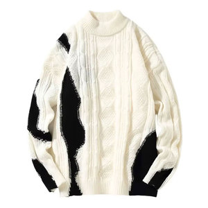 Pulls pour hommes, pull tricoté décontracté et chaud à manches longues, col rond, doux, léger et confortable, vêtements d'hiver pour hommes - Product Image 1