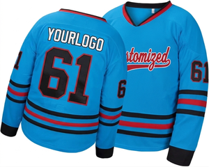 Maillot de hockey sur glace personnalisé en sublimation, séchage rapide, nom et numéro d'équipe personnalisés, maillot de sport respirant - Product Image 1