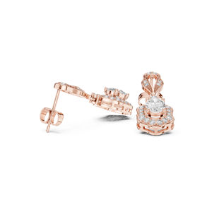 Pendientes de Diamantes Cultivados en Laboratorio, Redondos y Ovalados, en Oro Blanco de 14K para Mujer |   Diamante Cultivado Nuevo - Product Image 6