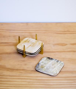 Juego de Posavasos Redondos Hechos a Mano con Aspecto Artesanal en Material de Cuerno para Decoración Rústica a Precio de Mayoreo - Product Image 6