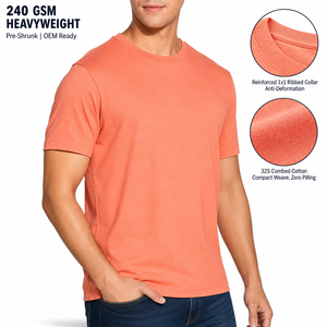 T-<b>Shirt</b> <b>Men</b> 200 Grams Cotton Knitted O-Neck Short Sleeve Regular Fit <b>Silk</b> Screen Printed Solid Streetwear - Product Image 1