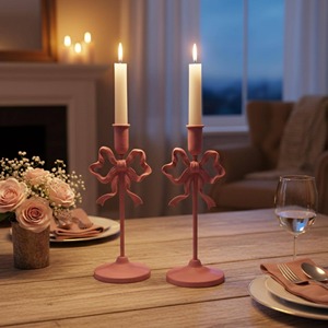Pink <b>Bow</b> Candle Stand Cute Decorative Candle <b>Holder</b> Perfect For Girls Party Decor Birthday Celebrations And Room Styling - Product Image 6
