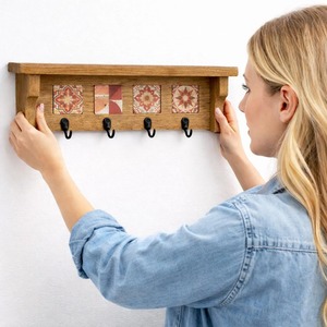 Wooden Key <b>Hook</b> Holder Ideal For Keys Kitchen Hanging Mugs And <b>Towels</b> Wall Mounted Multi Purpose Storage Organizer From India - Product Image 5