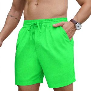Pantalones Cortos Bermuda Blancos para Hombre, 100% Poliéster, Cintura Media, Cordón Ajustable, Color Sólido, Bolsillos, Transpirables, Impermeables, Ecológicos - Product Image 6